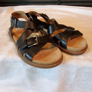 Corsio Bambi Black Leather Clark Sandals
